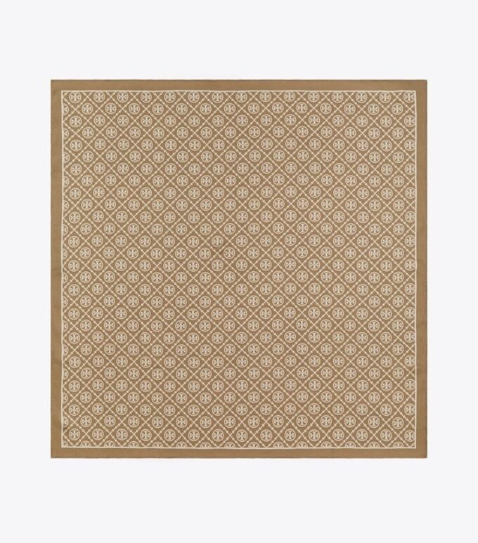 T Monogram dubbelsidig silkescarf