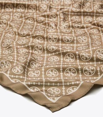 T Monogram dubbelsidig silkescarf