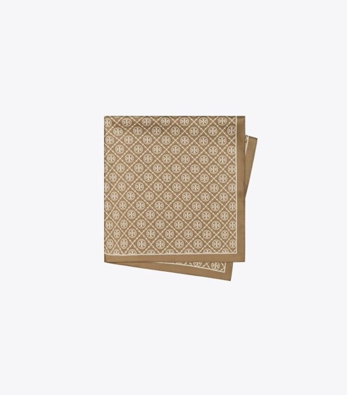 T Monogram dubbelsidig silkescarf