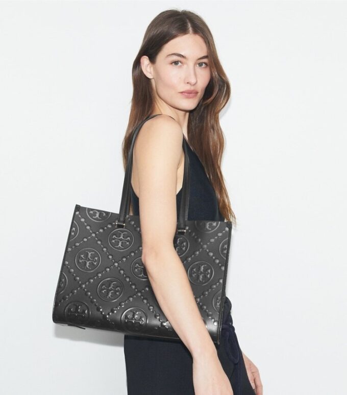 T Monogram Embossed Tote T Monogram Embossed Tote