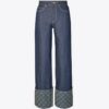 T Monogram Kontrastmanschettade raka jeans T Monogram Kontrastmanschettade raka jeans