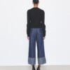 T Monogram Kontrastmanschettade raka jeans T Monogram Kontrastmanschettade raka jeans