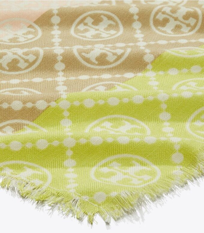 T Monogram Multi-Stripe Oblong Scarf