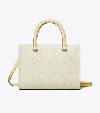 T Monogram Pebble Top-Handle Tote