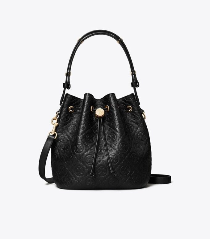 T Monogram Pebbled Bucket Bag T Monogram Pebbled Bucket Bag