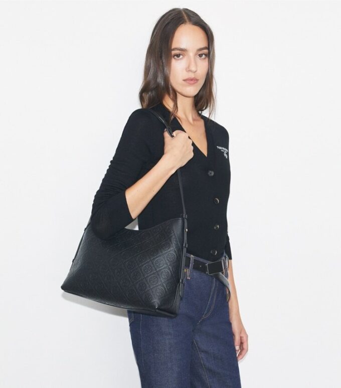 T Monogram Pebbled Messenger Bag T Monogram Pebbled Messenger Bag