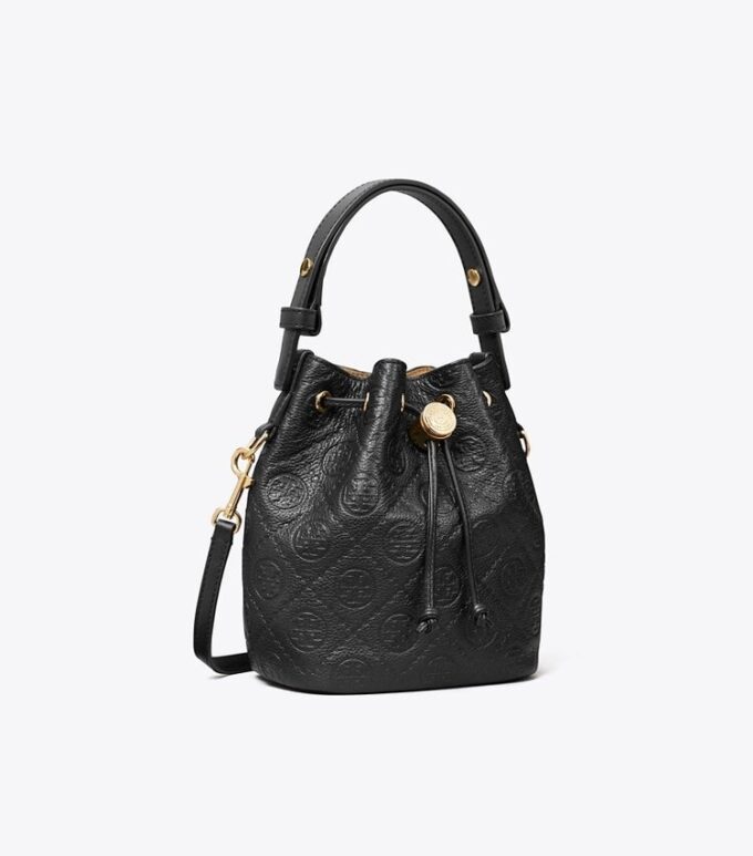 T Monogram Pebbled Mini Bucket Bag T Monogram Pebbled Mini Bucket Bag