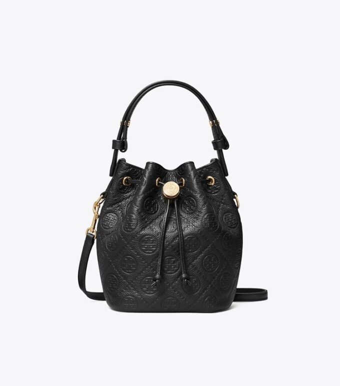 T Monogram Pebbled Mini Bucket Bag T Monogram Pebbled Mini Bucket Bag