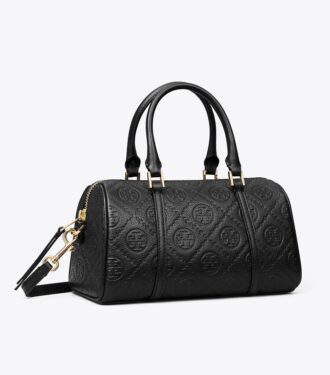 T Monogram Pebbled Petite Barrel Bag