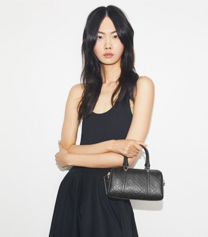 T Monogram Pebbled Petite Barrel Bag T Monogram Pebbled Petite Barrel Bag