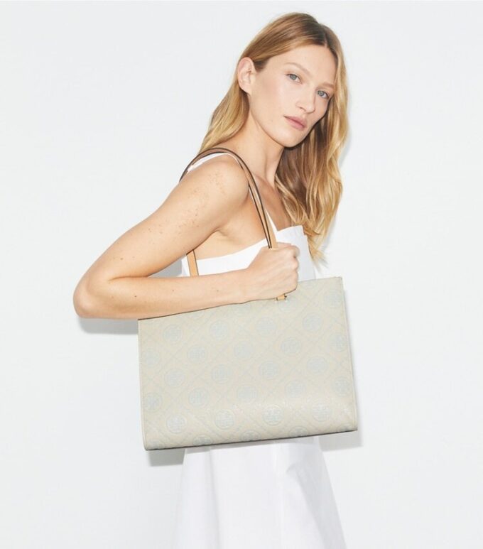 T Monogram Pebbled Tote T Monogram Pebbled Tote