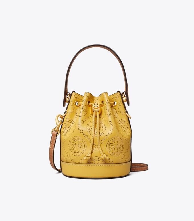 T Monogram Perforerad läder mini-hinkväska T Monogram Perforerad läder mini-hinkväska