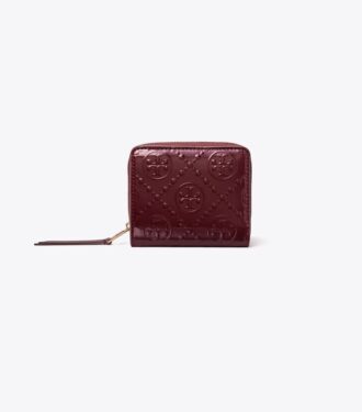 T Monogram-plånbok med präglat lackläder