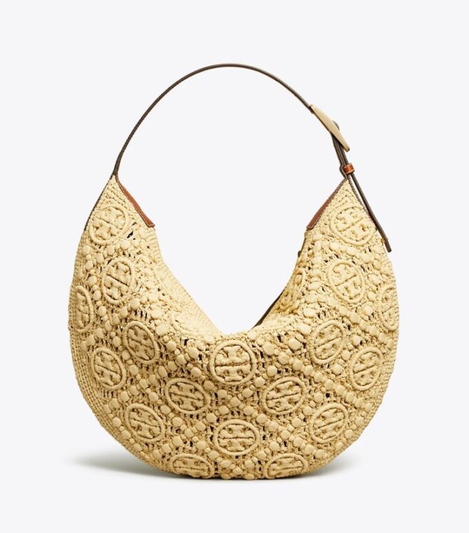T Monogram Raffia Balloon Bag T Monogram Raffia Balloon Bag