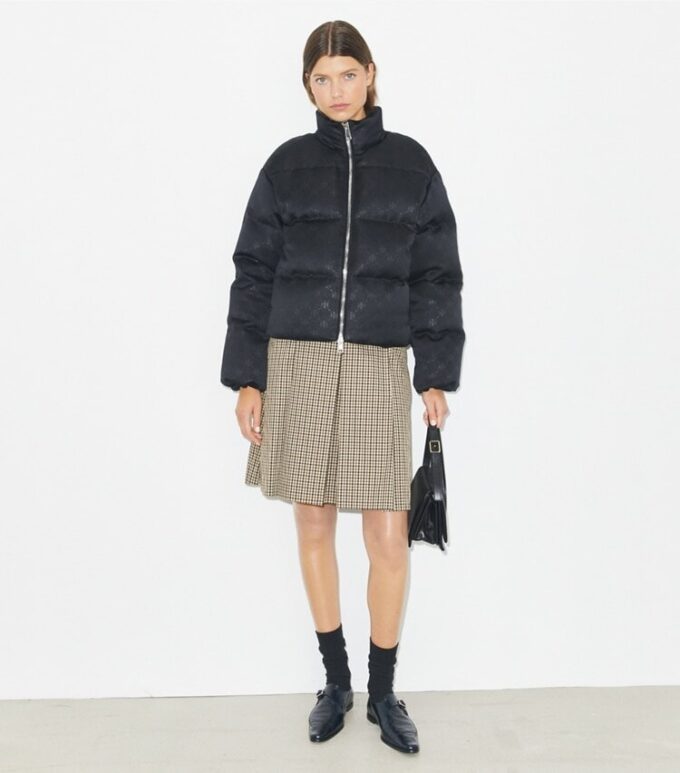 T Monogram Satin Puffer Jacket T Monogram Satin Puffer Jacket