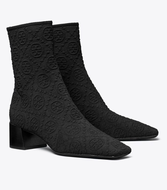 T Monogram Stretch Ankle Boot