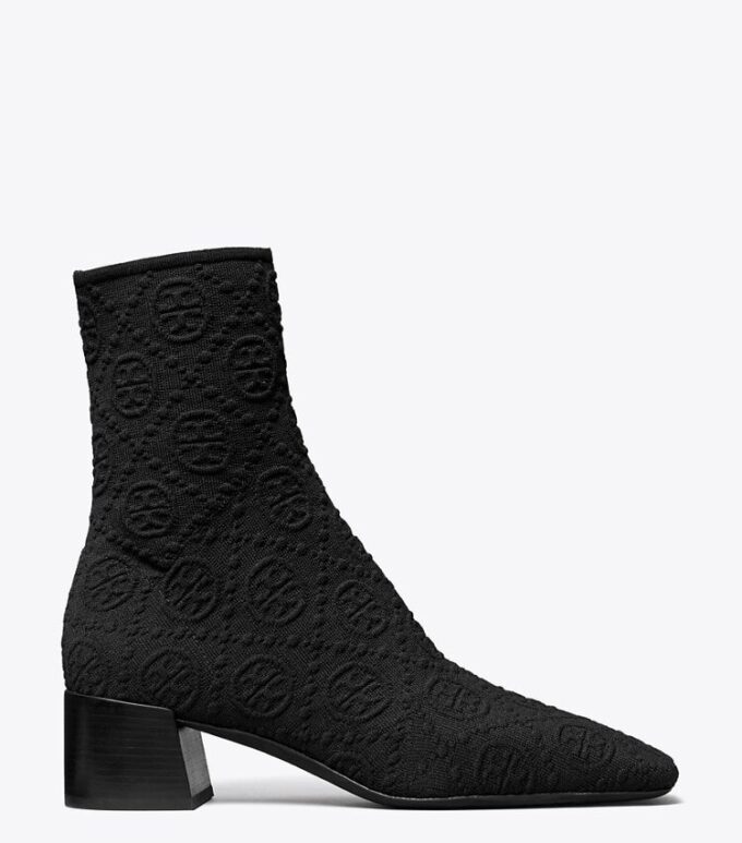 T Monogram Stretch Ankle Boot