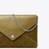 T Monogram Suede Envelope Chain Pouch T Monogram Suede Envelope Chain Pouch