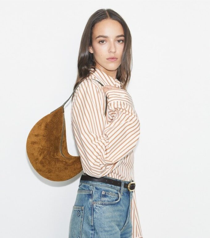 T Monogram Suede Small Balloon Bag T Monogram Suede Small Balloon Bag