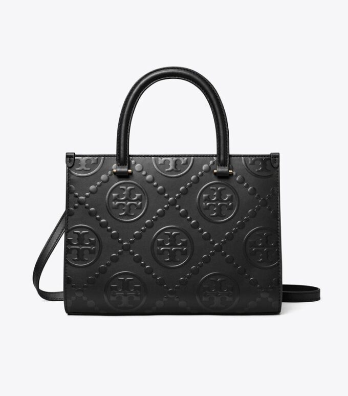T Monogram Top-Handle Embossed Tote T Monogram Top-Handle Embossed Tote