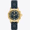T Monogram Tory Watch, läder/guldfärgat rostfritt stål