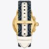 T Monogram Tory Watch, läder/guldfärgat rostfritt stål