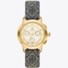 T Monogram Tory Watch, marinblå/guldfärgat rostfritt stål, 37 x 37 mm T Monogram Tory Watch, marinblå/guldfärgat rostfritt stål, 37 x 37 mm