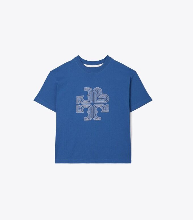 T-shirt med broderat hjärtlogotyp T-shirt med broderat hjärtlogotyp