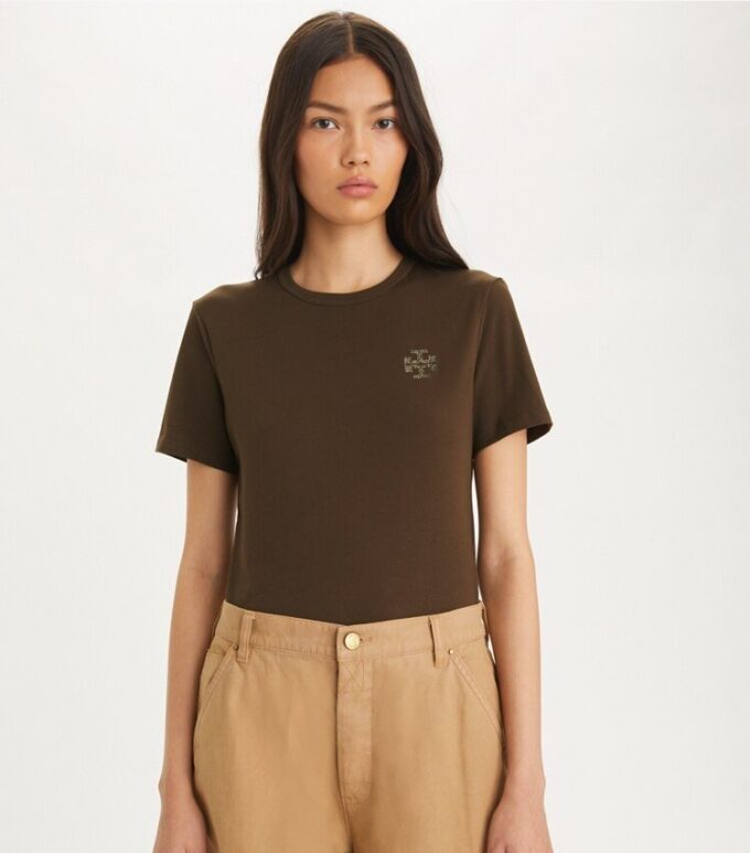 T-shirt med dekorativt logo