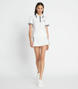 Tech Piqué Logo Stripe Tennis Skirt