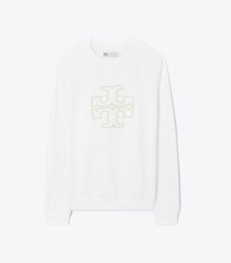 Tjock fransk frotté med logotyp och rund hals