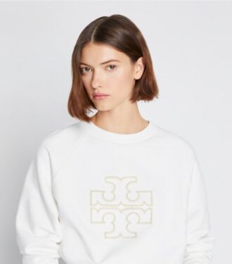 Tjock fransk frotté med logotyp och rund hals