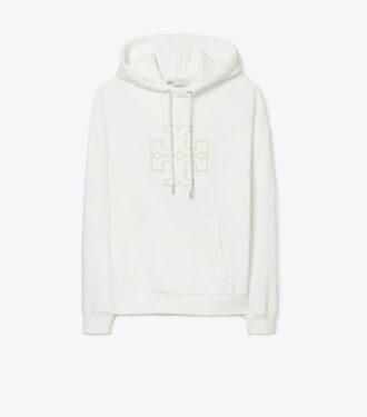 Tjock hoodie i fransk frotté med logo