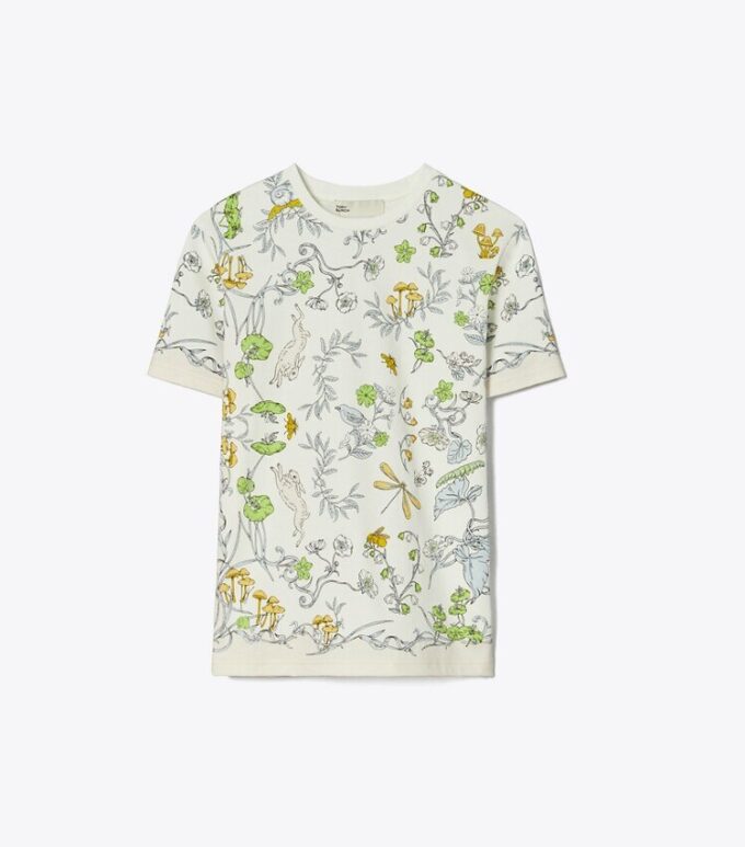 Tryckt bomullst-shirt