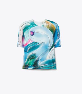 Tryckt bomullst-shirt