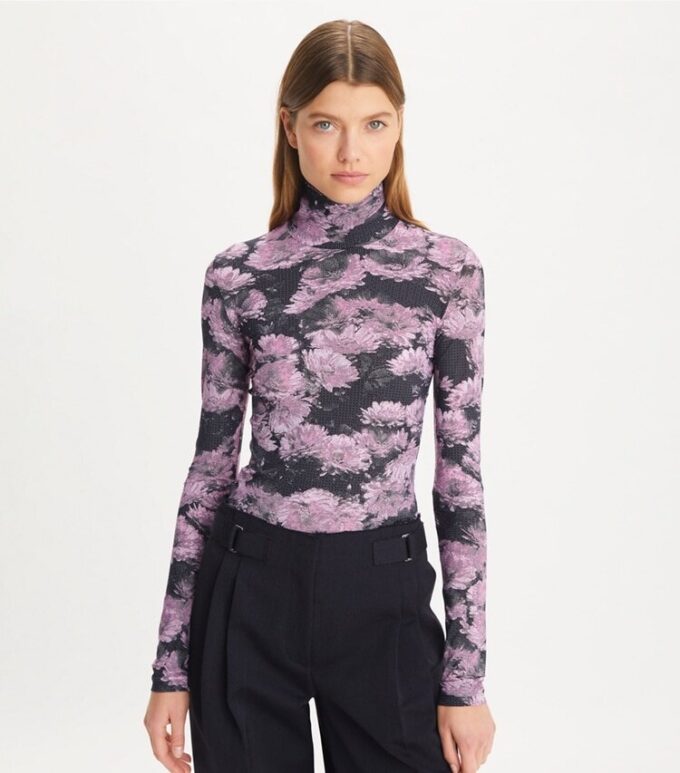 Tryckt jersey-turtleneck Tryckt jersey-turtleneck