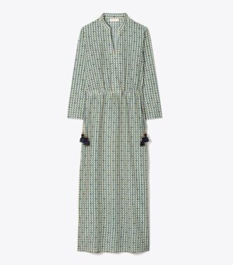 Tryckt lång kaftan