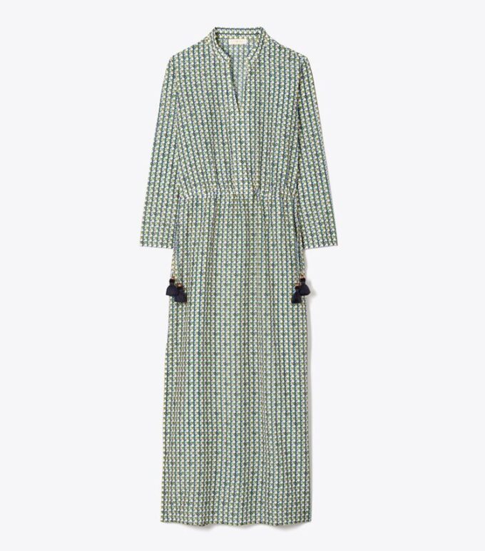 Tryckt lång kaftan