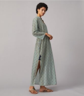 Tryckt lång kaftan