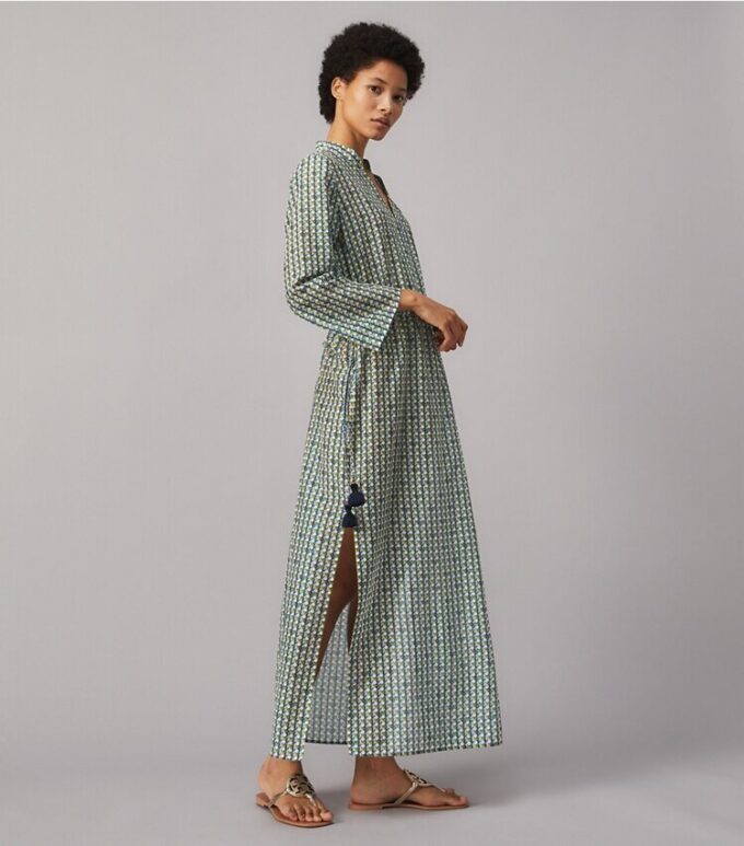 Tryckt lång kaftan