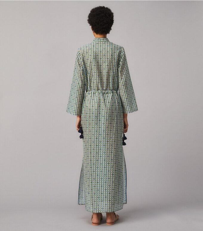 Tryckt lång kaftan