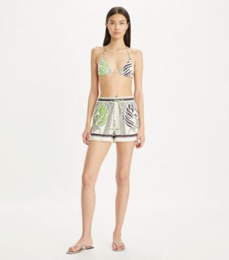 Tryckta linnecampingshorts