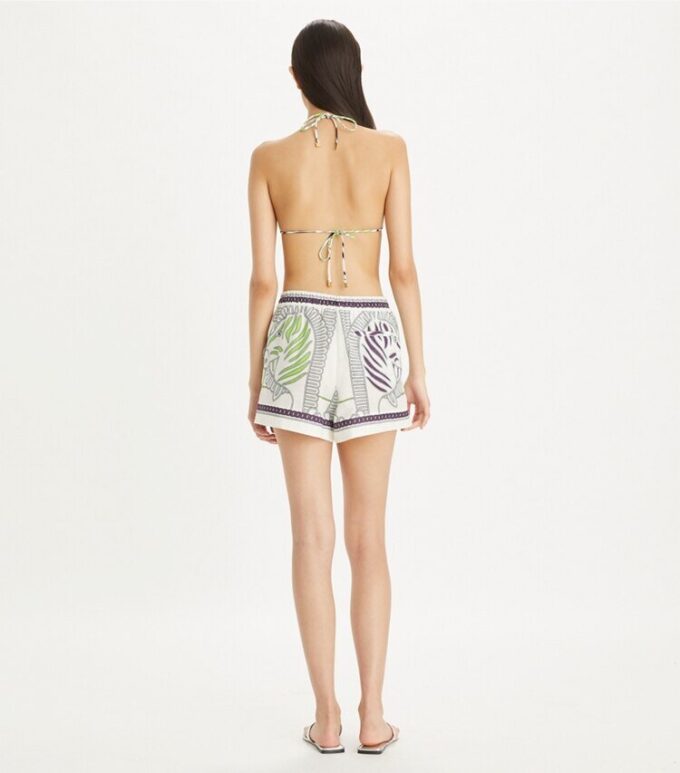 Tryckta linnecampingshorts Tryckta linnecampingshorts