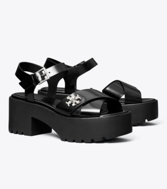 Turnlock-sandaler med plattform och klack