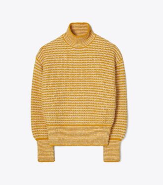 Turtleneck-tröja med ballongärmar