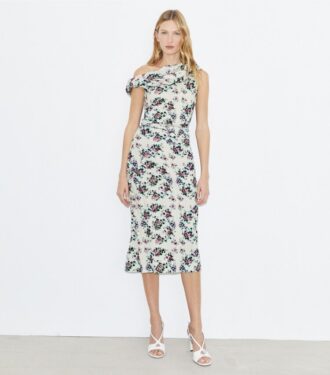 Twisted Cotton Velvet Dress