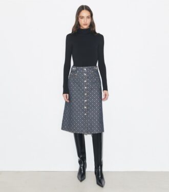 Utställd denimkjol