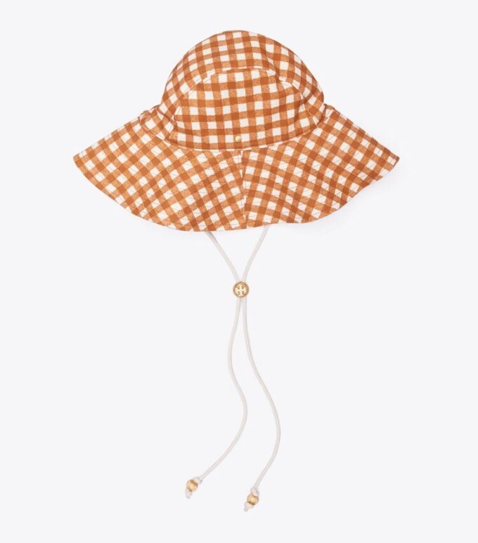 Vändbar bucket hat i rutigt tyg Vändbar bucket hat i rutigt tyg