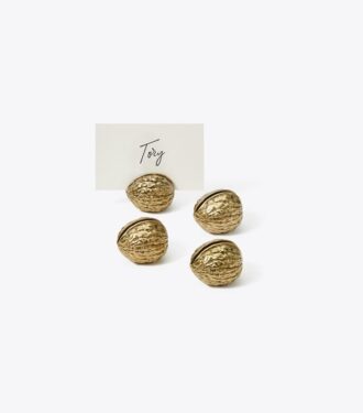 Walnut Place-Card Holders Set Of 4