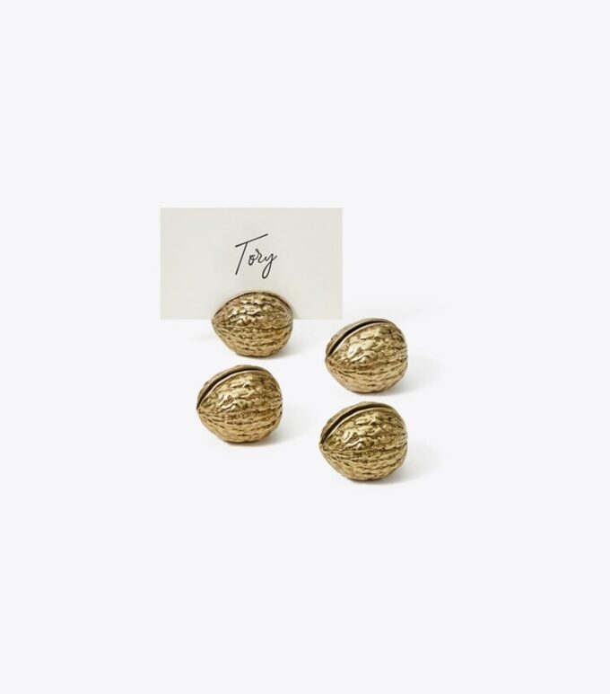 Walnut Place-Card Holders Set Of 4 Walnut Place-Card Holders Set Of 4